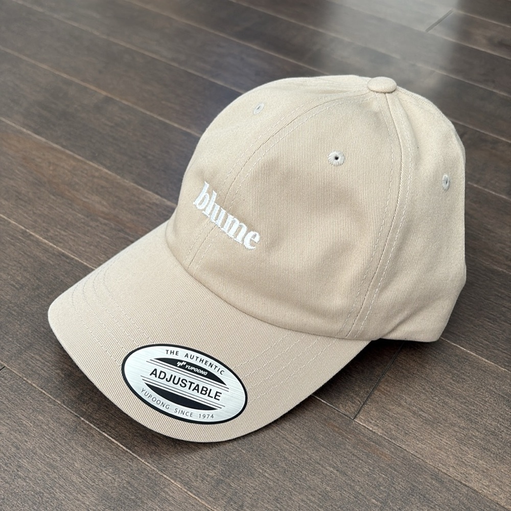 BLUME Wellness Baseball Cap, Beige Tan Casual Sports, Hat Gym Ponytail, Unisex